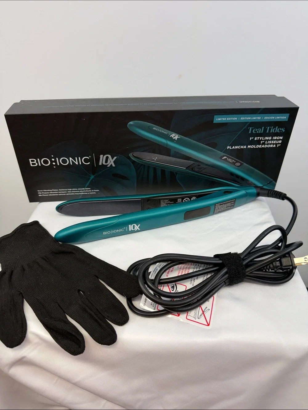 Bio Ionic 10X Teal Tides 1” Sonic Styling Flat Iron Limited Edition